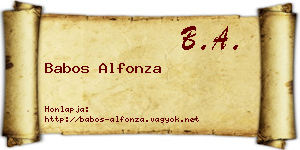 Babos Alfonza névjegykártya